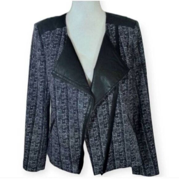 COVINGTON BLACK & GRAY MOTO JACKET SZ. M EUC. - Picture 2 of 6